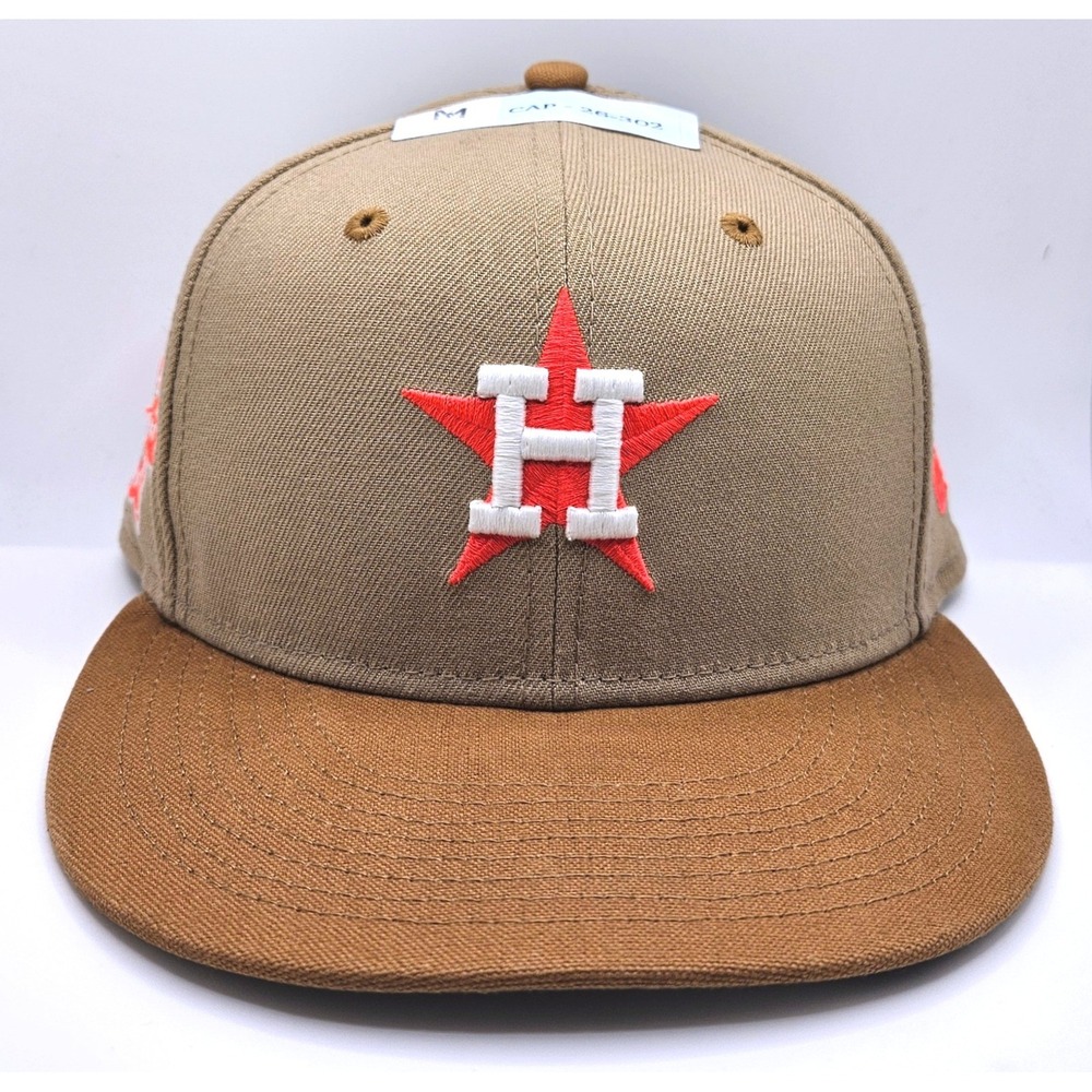 New Era Houston Astros 59FIFTY Fitted Hat 7 3/8 Khaki Brown 1986 Astrodome Patch